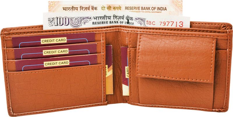 Men Casual, Formal, Evening/Party, Travel, Trendy, Ethnic Tan Genuine Leather Wallet  (12 Card Slots)