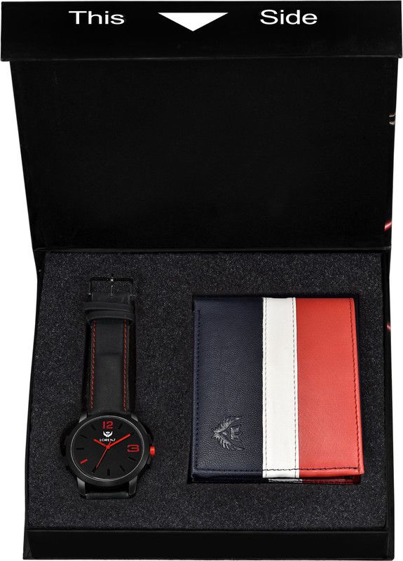 LORENZ Watch & Wallet Combo  (Black)