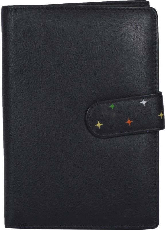 Girls Black Genuine Leather Wallet - Regular Size  (9 Card Slots)