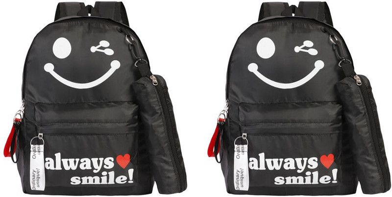 Lizzot Casual Backpack For School/Office/Travel For Men & Women( Pack of 2) 30 L Backpack  (Black)