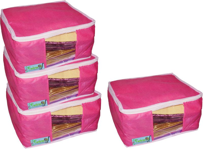 Ajabh High Qulity Pack of 4pcsmultipurpose 9inch" saree/garments cover skcp0073  (Pink)