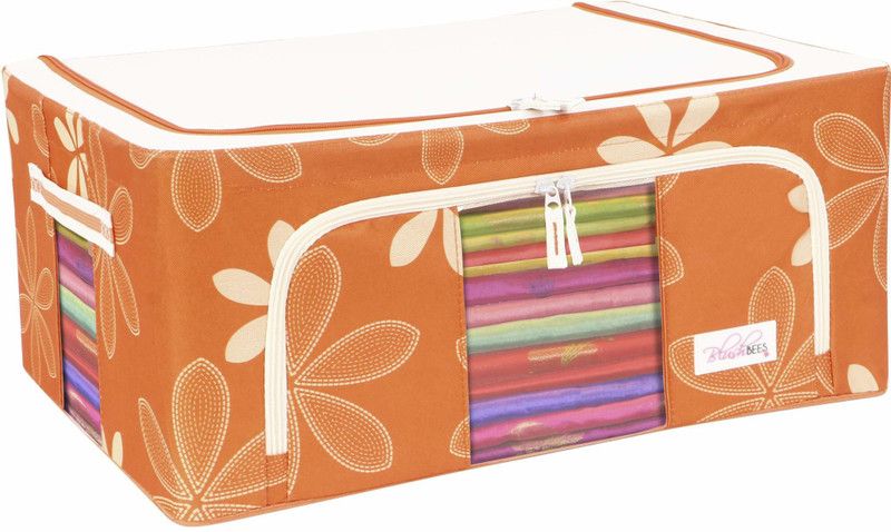 BlushBEES Living Box - Storage Boxes for Clothes, Saree Cover Bags - 44 Litre, Pack of 1, Orange  (Orange)