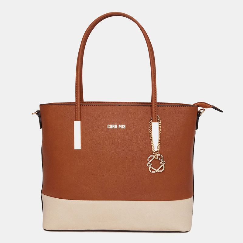 Women Beige, Brown Tote - Extra Spacious