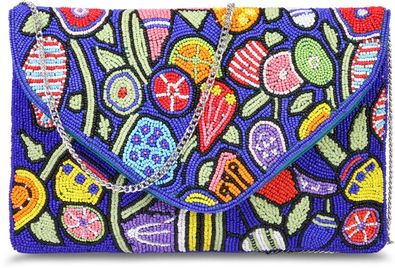 Multicolor Sling Bag Crystal Beaded Clutch Purse Prom & Wedding Party Handbags for Women