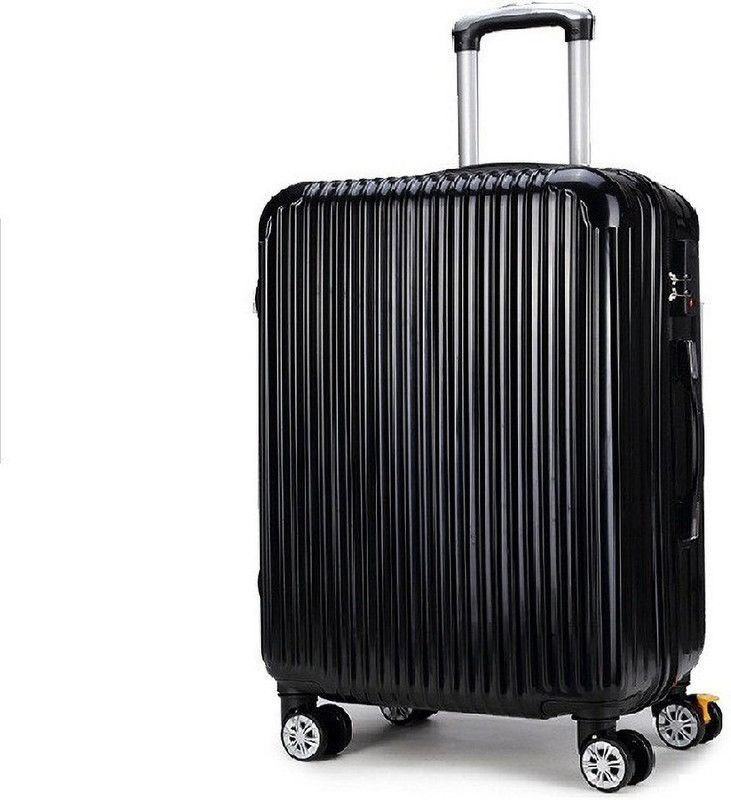 Small Cabin & Check-in Set (56 cm) - 20 Inch Abs Hard Side Spinner Wheels Travel Trolley Cabin-Luggage Suitcase - Black