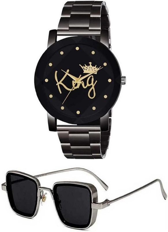 zendro Watch & Sunglass Combo  (Black)