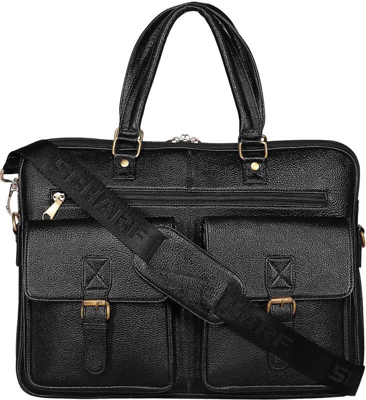 Danyon Large Briefcase - For Men & Women  (Black)