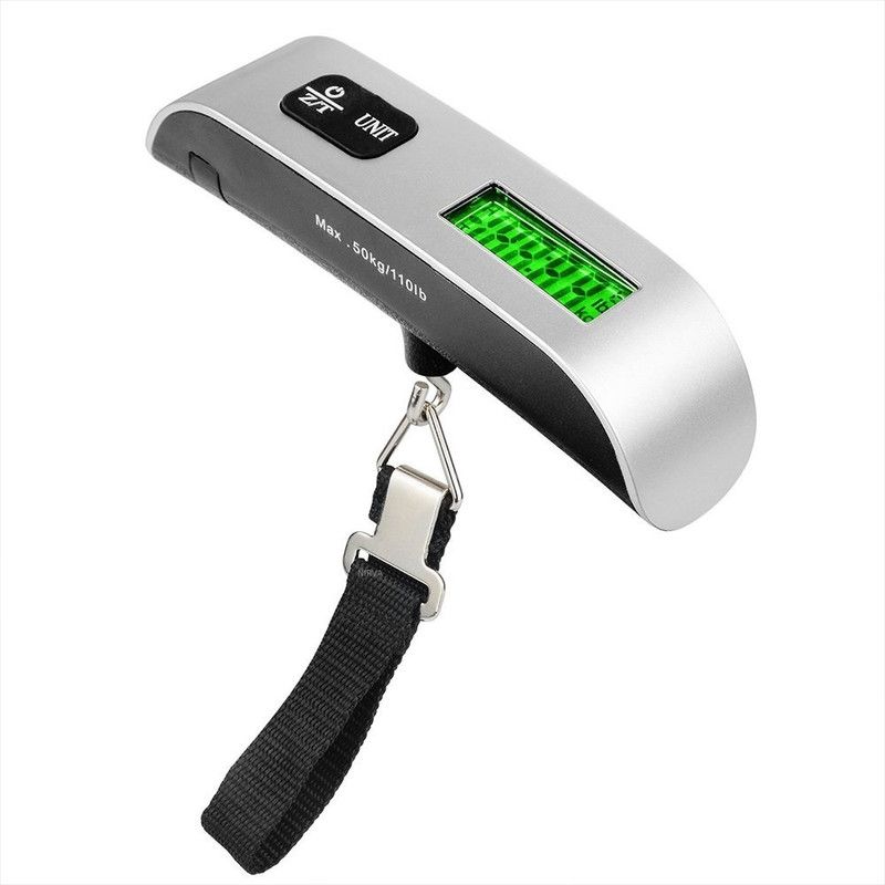 NIRVA 50 Kg Digital Luggage Scale with LCD Display Backlight Temperature Sensor and Tare Function Weighing Scale  (Gray, Black)