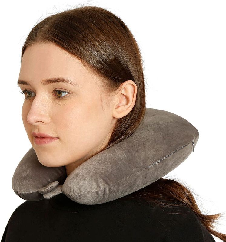 travel360 degree Memory Foam Travel Neck Pillow  (Grey)