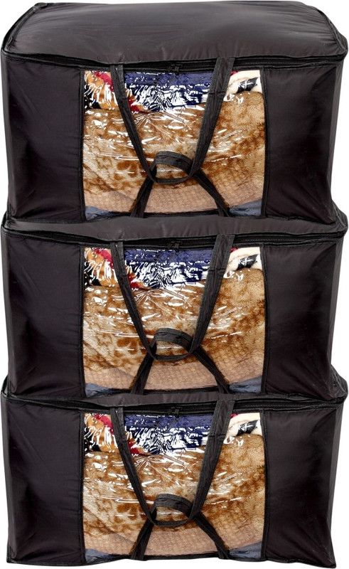 STYLISTA Polyster Blanket Cover Bag Large BB-Black_aL3  (Black)