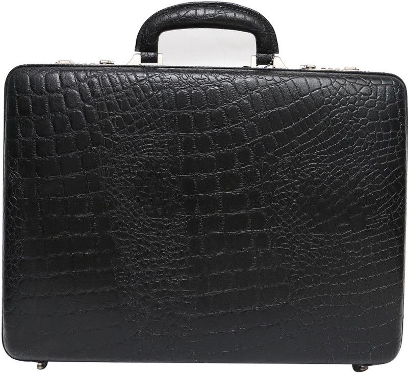 Genuine Leather Office Bag Small Briefcase - For Men  (Black)