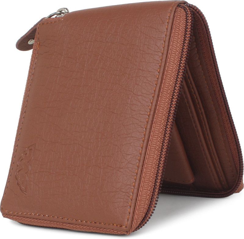 Men & Women Casual Tan Artificial Leather Wallet  (5 Card Slots)