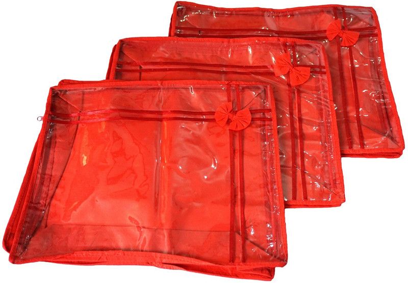 Prem Industries Saree Cover/ Lahenga Cover/ Wardrobe Organiser / Regular Clothes Bag Saree Cover/ Lahenga Cover/ Wardrobe Organiser / Regular Clothes Bag SK0142  (Red)