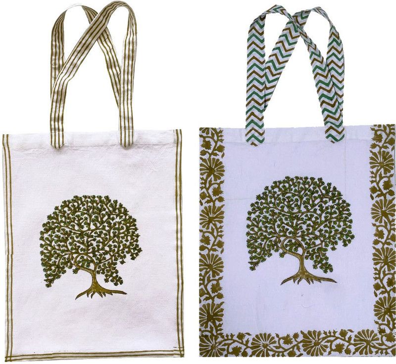 Men & Women White Tote - Extra Spacious  (Pack of: 2)