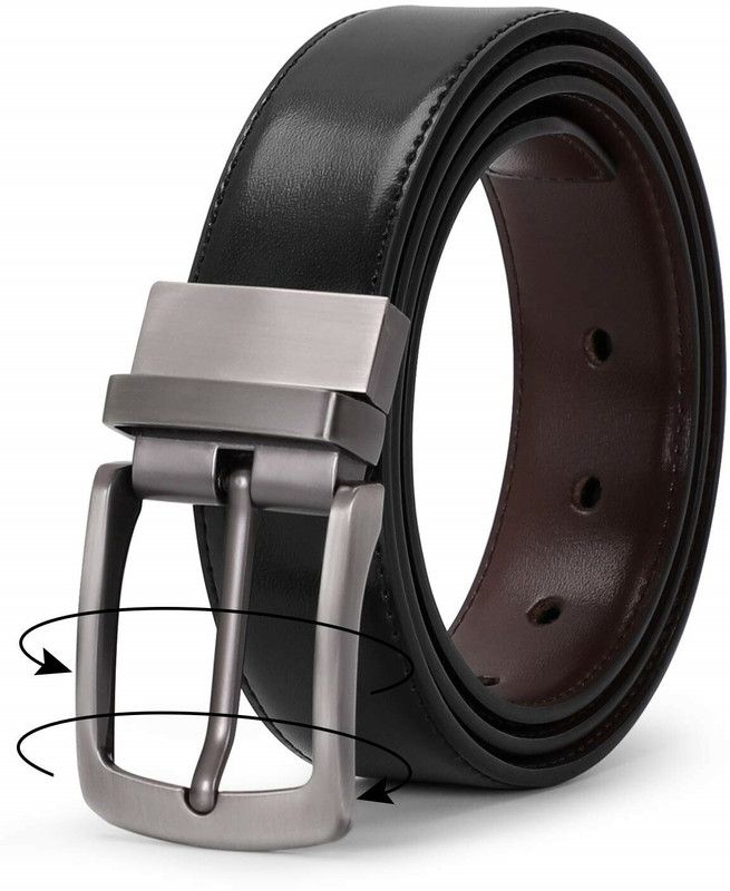 Men Casual, Party, Formal, Evening Black, Brown Texas Leatherite Reversible Belt