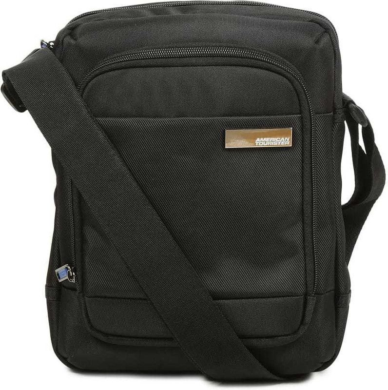 Men & Women Black Messenger Bag - Mini