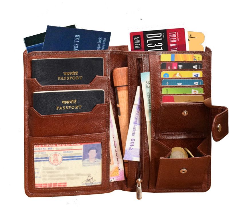 ABYS Brown Genuine Lather Travel Organizer||Travel Wallet For Men & Women  (Brown)