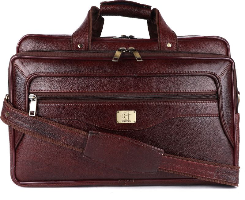 Hileder Pure Genuine Leather 16 Inch Padded Briefcase Laptop Messenger Office Bag Messenger Bag  (Brown, 20 L)