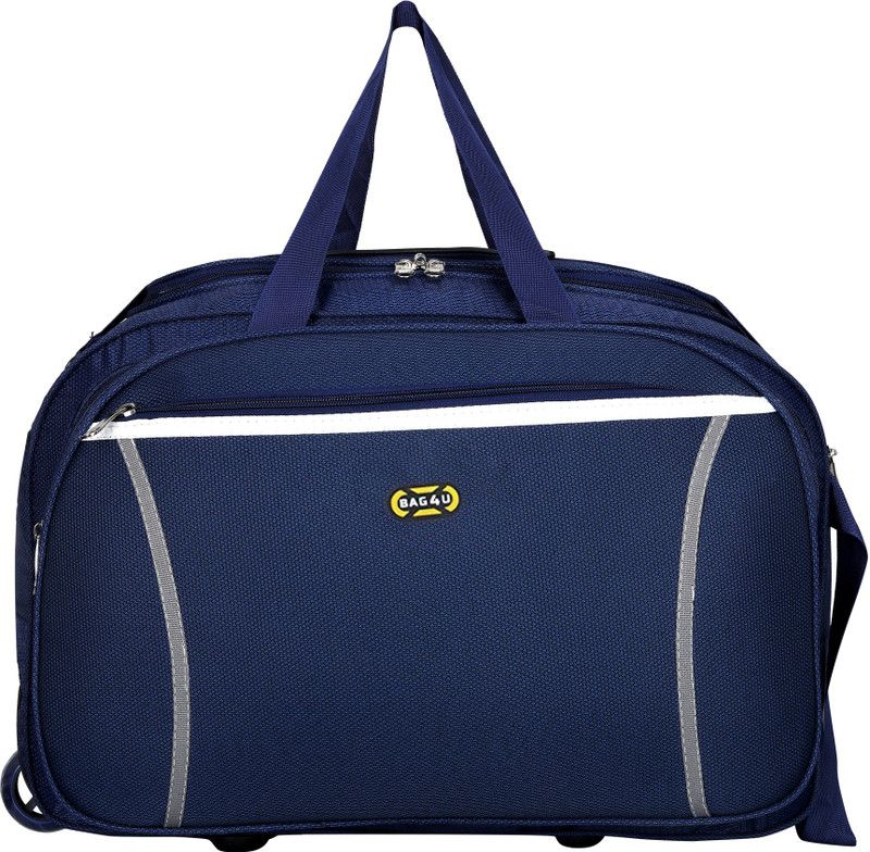 60 L Strolley Duffel Bag - DUFFEL TRAVEL LUGGAGE TROLLEY BAG - Blue - Large Capacity