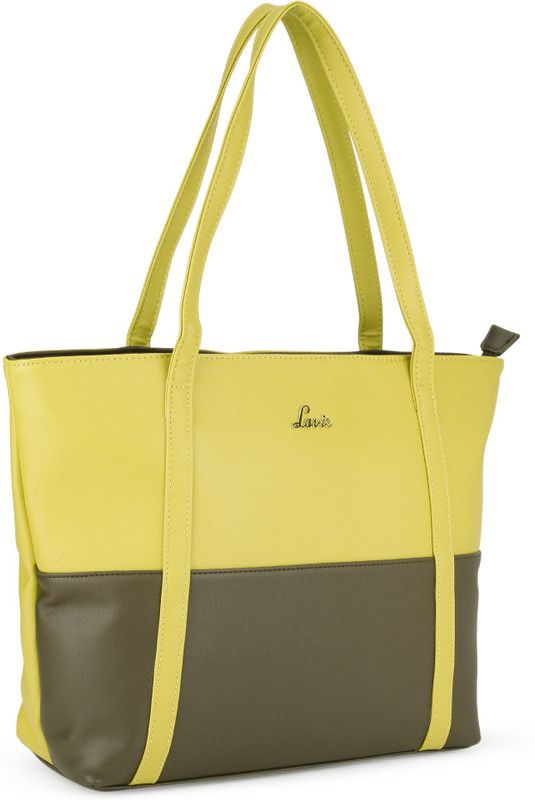 Women Khaki, Yellow Tote - Extra Spacious