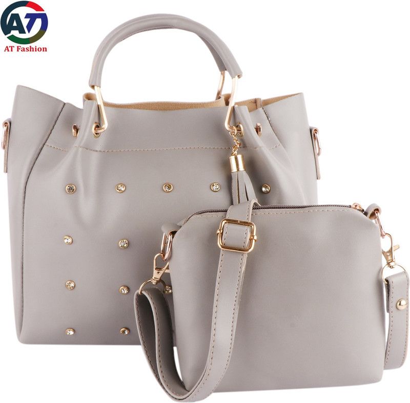Women Grey Hand-held Bag - Mini  (Pack of: 2)