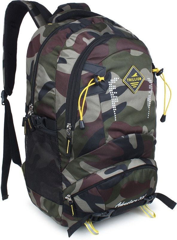 Trillion 40L Water Resistant Spacious Travel Tracking Backpack with 2 Large compartments Laptop Bag  (Fouji)