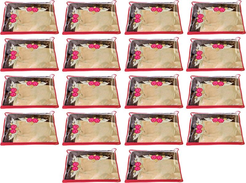 Trendifly Single Saree Covers Non Woven Saree Covers Storage Bags for Wardrobe/Organizers (90 GSM) Single-Saree-covers  (Red)