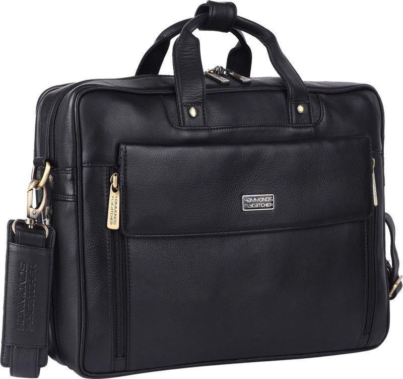Hammonds Flycatcher Genuine leather laptop bag for mens Messenger Bag  (Black, 1 L)
