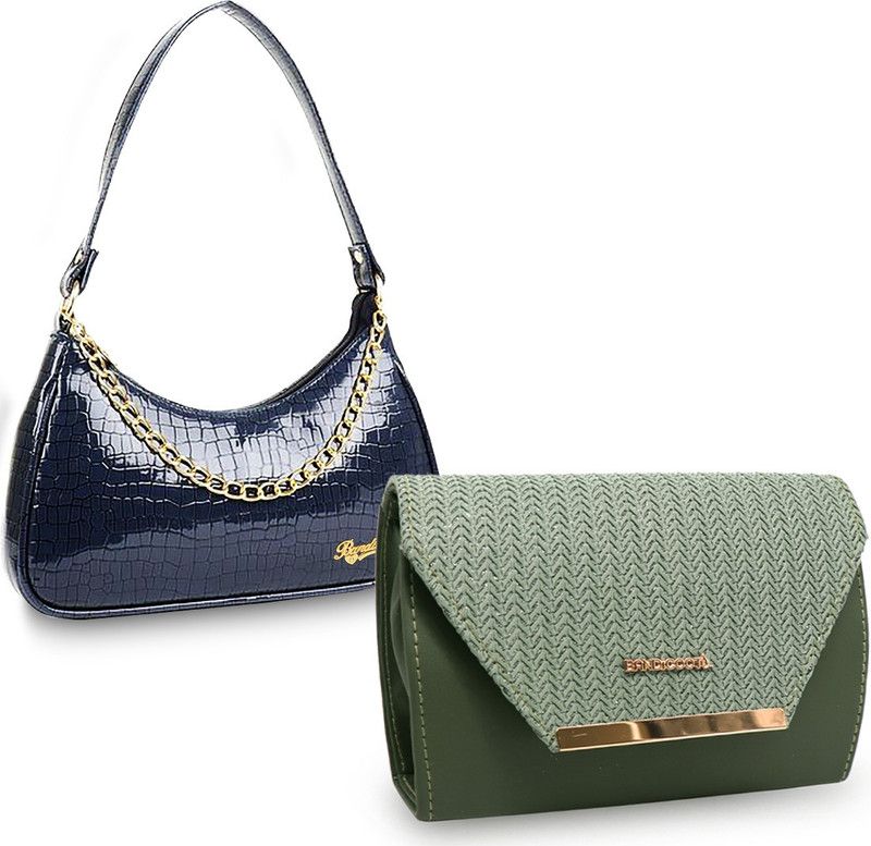 Blue, Green Sling Bag CROCO Porsche Cross body Chain Sling bag - Blue & Green N  (Pack of 2)