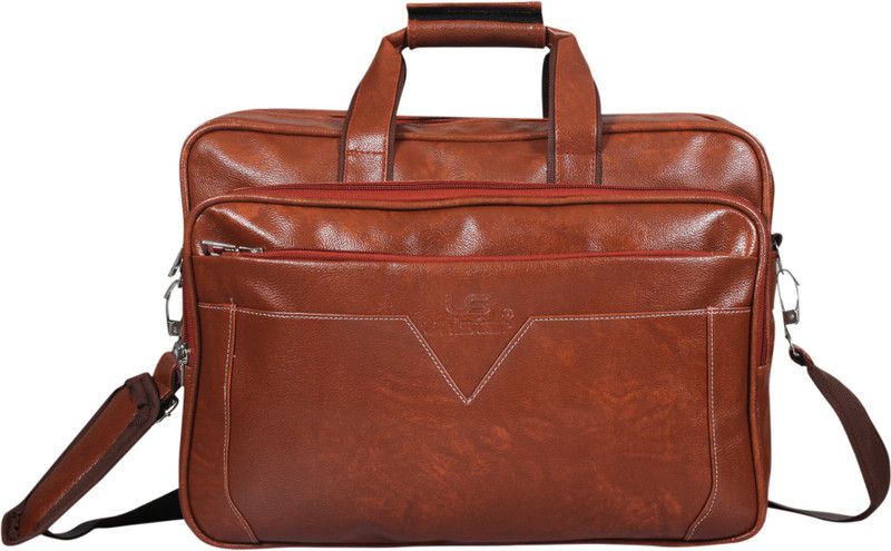Unistar US 3104 PU Leather Lightweight Laptop Messenger Bag 16 Inch Office Shoulder Bag for Men and Women – Waterproof Messenger Bag  (Tan, 15 L)