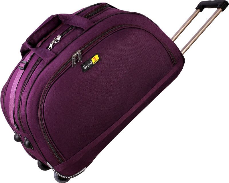 Small Cabin Suitcase (55 cm) - 20Inch Expandable Luggage Travel Trolley Bag With 2 Wheels 50 L-Purple - Purple
