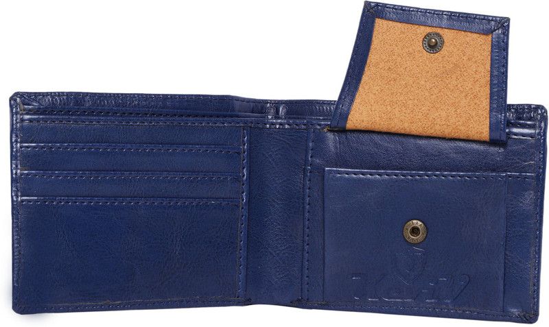 Men Casual, Formal Blue Genuine Leather Wallet - Mini  (5 Card Slots)