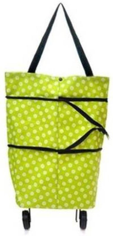 Pikpe Green Lightweight Shopping Trolley Wheel Folding Travel Luggage Bag, Trolley Bag, Shopping Bag With Wheels (Multicolor)  (Green)