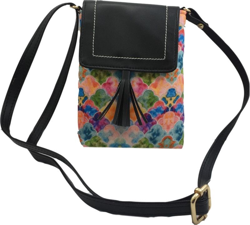 Multicolor Sling Bag for women-Handmade Bags for Females-Cotton Fabric for Mobile Phones and Wallets