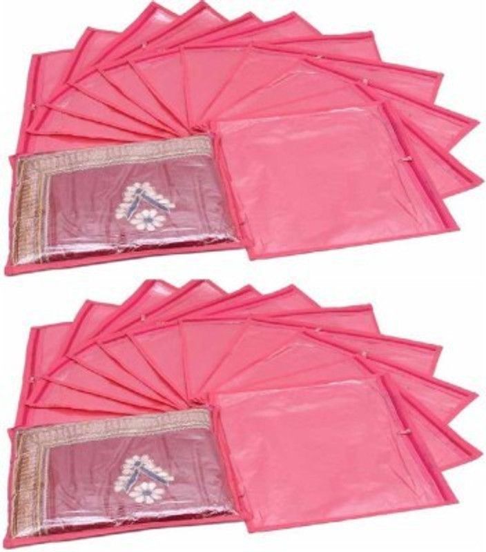 KUBER INDUSTRIES Designer Kuber Industries Single Packing Saree Cover Set of 24 Pcs MKUSCP102  (Pink)