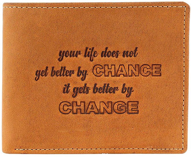 Men Brown Genuine Leather RFID Wallet - Mini  (10 Card Slots)