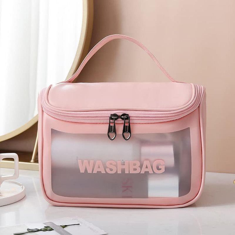Multipurpose Cosmetic Pouch For Women Makeup Pouches Organizer Bag Cosmetic Bag Small Travel Bag - small  (Pink)