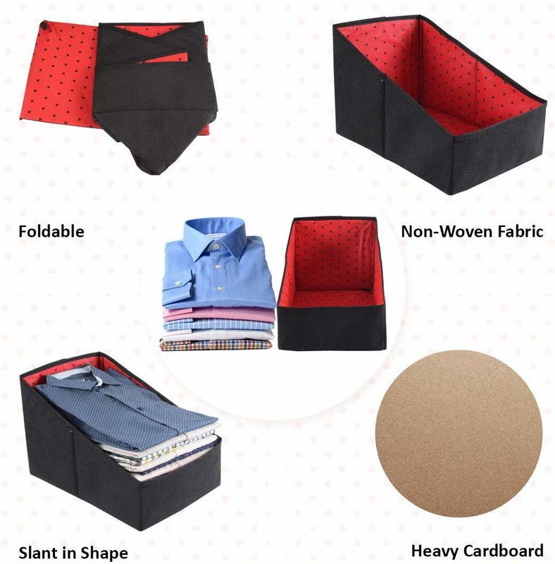 PRETTY KRAFTS Closet Organizer Shirts and Clothing Organizer - Rimples F1222  (Black, Red)