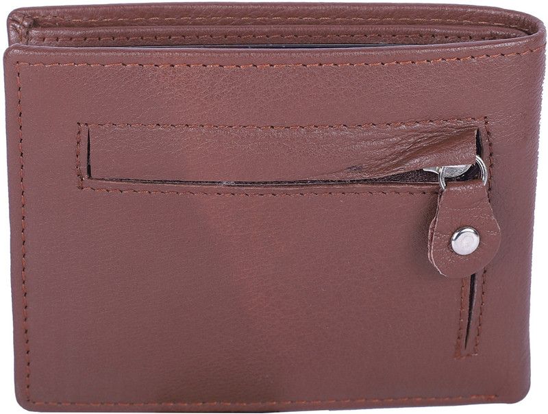 Men Red Genuine Leather RFID Wallet - Mini  (6 Card Slots)