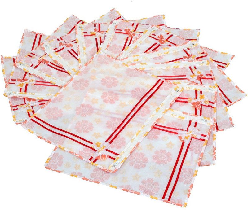 KUBER INDUSTRIES Designer Printed Non Wooven Saree Cover Set Of 12 Pcs (With Zip Lock) KUBS08  (White)