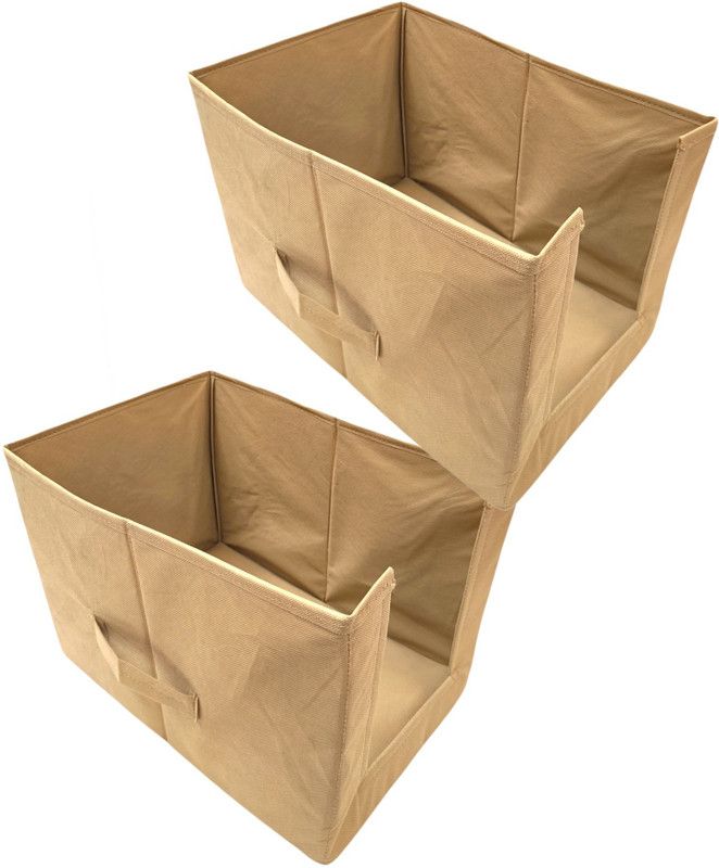 Shree Shyam Products Beige Stacker Closet Organizer, Clothing Organizer, Pack of 2 Polyester Laundry Bag  (Beige)
