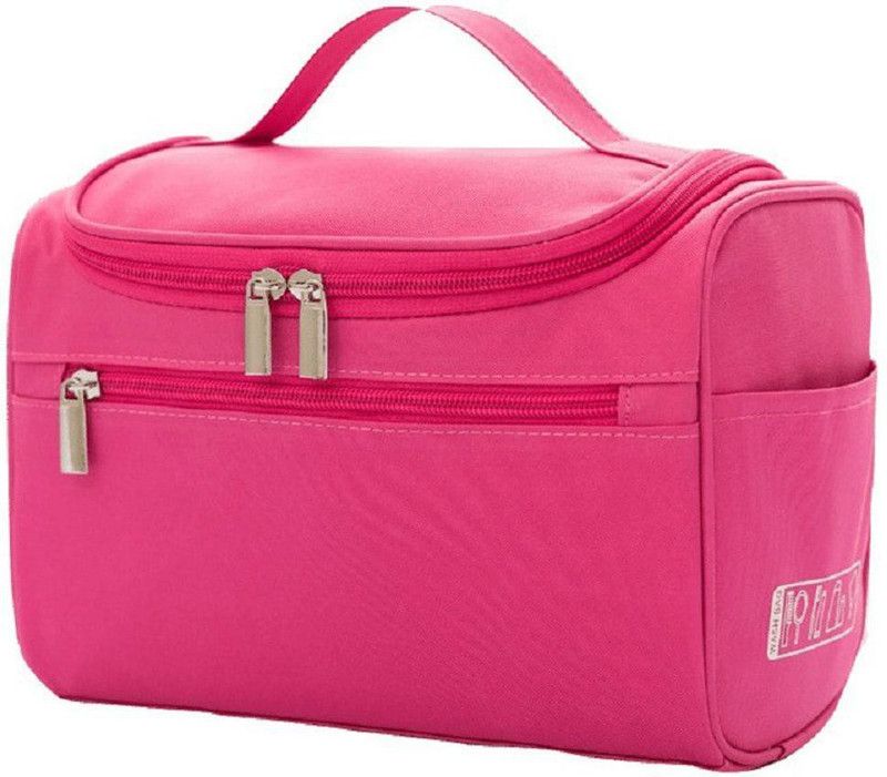 LACOPINE Hanging Travel MakeupBag Cosmetic Organizer Shower Bag Bathroom Shaving Dopp Kit Travel Toiletry Kit  (Pink)
