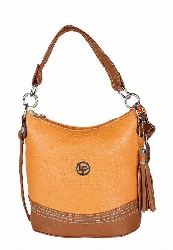 Women Brown, Orange Shoulder Bag - Regular Size