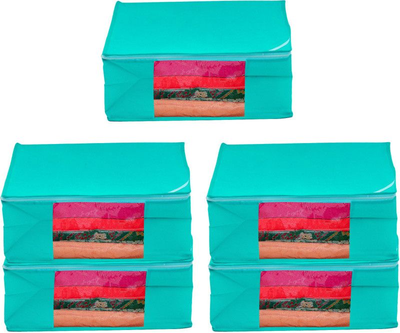 Onehut designer Cloths organizer saree cover storage bags pack of 5 GREEN-5  (Green)