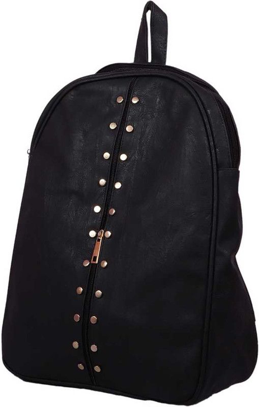 Small 15 L Backpack Peacock Stylish PU Leather Backpack for Girls and Women's II School II College II Tution II Office Multipurpose Bag 15 L Backpack  (Black)