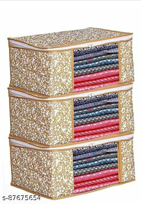 1 BAG PACK OF-3 NON WOVEN SAREE BAG  (MULTI COLOR)