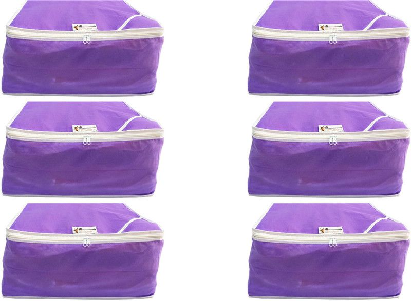Shree Shyam Products Non Woven 9 Inch Non Transparent Box Saree Cover Set of 6 PCS Capacity of 7-8 Sarees (SS-137_PURPLE_6 PCS)  (Purple)