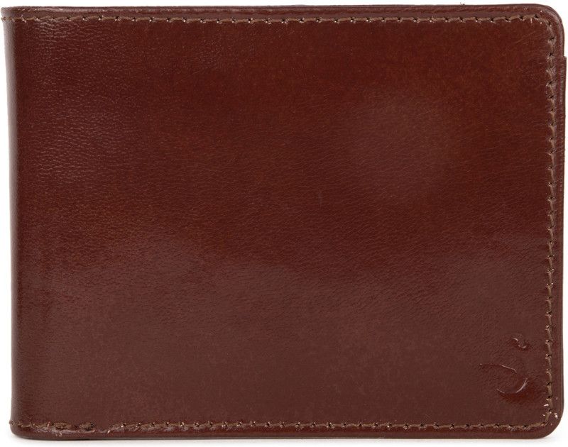 Men Casual Brown Genuine Leather RFID Wallet - Regular Size  (3 Card Slots)
