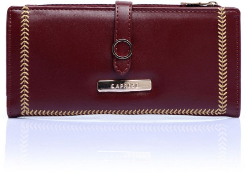 Women Red Artificial Leather Wallet - Regular Size  (8 Card Slots)