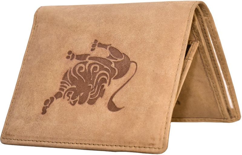 Men Casual Tan Genuine Leather Wallet - Mini  (11 Card Slots)